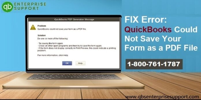 QuickBooks cannot create PDF file error