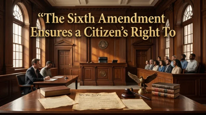 The sixth amendment ensures a citizen’s right to The sixth amendment ensures a citizen’s right to